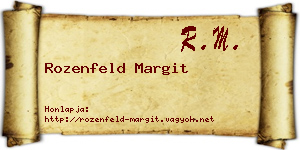 Rozenfeld Margit névjegykártya